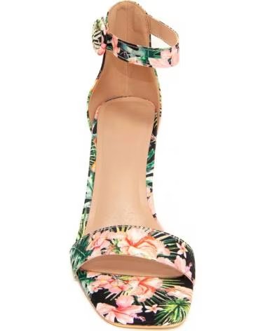 MONTEVITA HIGH-HEEL-SANDALE MIT BLUMENMUSTER UND KNÖCHELRIEMEN MULTICOLORED