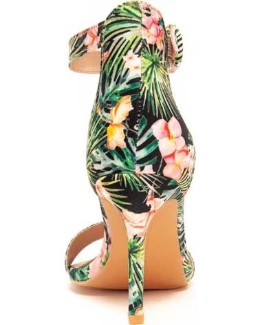 MONTEVITA HIGH-HEEL-SANDALE MIT BLUMENMUSTER UND KNÖCHELRIEMEN MULTICOLORED