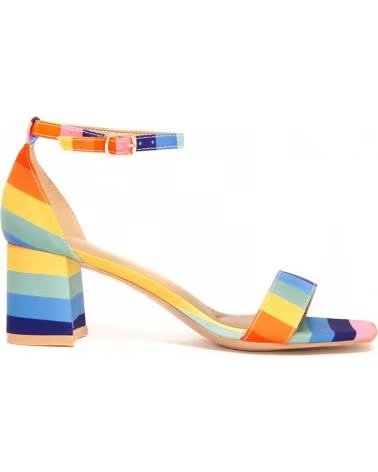 MONTEVITA SANDALIAS DE TACÓN BLOQUE CON DISEÑO A RAYAS MULTICOLOR MULTICOLORED