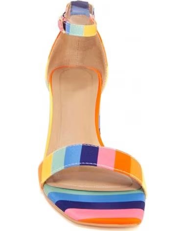 MONTEVITA SANDALIAS DE TACÓN BLOQUE CON DISEÑO A RAYAS MULTICOLOR MULTICOLORED