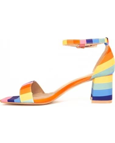 MONTEVITA SANDALIAS DE TACÓN BLOQUE CON DISEÑO A RAYAS MULTICOLOR MULTICOLORED
