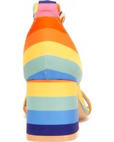 MONTEVITA SANDALIAS DE TACÓN BLOQUE CON DISEÑO A RAYAS MULTICOLOR MULTICOLORED