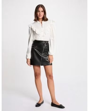 MORGAN FALDA JRIBEL NEGRA POLIPIEL CREMA NEGRO