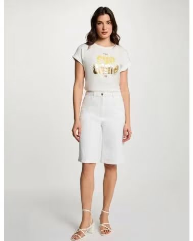 MORGAN CAMISETA DE MANGA CORTA 410300034004 EN BLANCO PARA MUJER WHITE