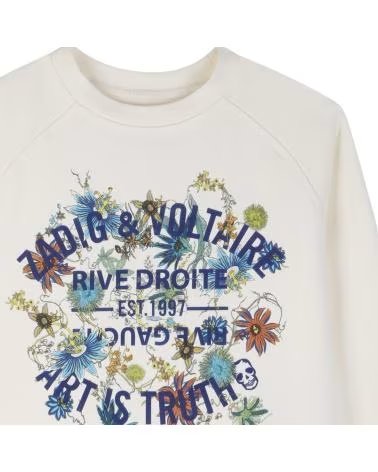 ZADIG AND VOLTAIRE FELPA NINA ZADIG & VOLTAIRE STAMPATA ÉCRU CRUDO