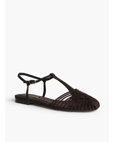 KESLEM BRAIDED HUARACHE SANDALS M6396 MARRON