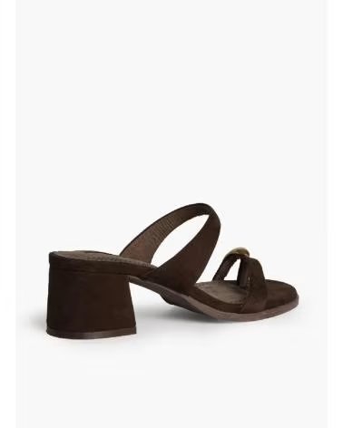 KESLEM M6323 SANDAL WITH METALLIC DETAIL AND BLOCK HEEL MARRON