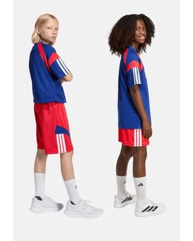 ADIDAS PANTALON CORTO J HOT SHO EN ROJO PARA NINOS PURRUB-WHITE-MYSINK