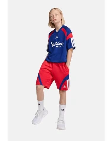 ADIDAS PANTALON CORTO J HOT SHO EN ROJO PARA NINOS PURRUB-WHITE-MYSINK