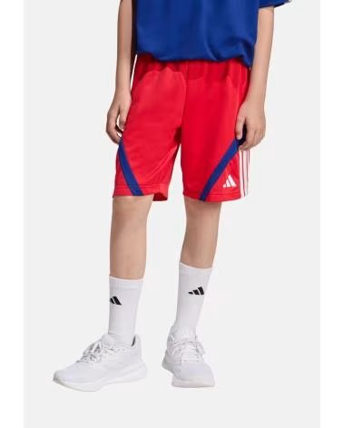 ADIDAS PANTALON CORTO J HOT SHO EN ROJO PARA NINOS PURRUB-WHITE-MYSINK