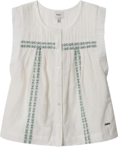 PEPE JEANS BLUSA NINA SIN MANGAS CON DETALLES BORDADOS BLANCO