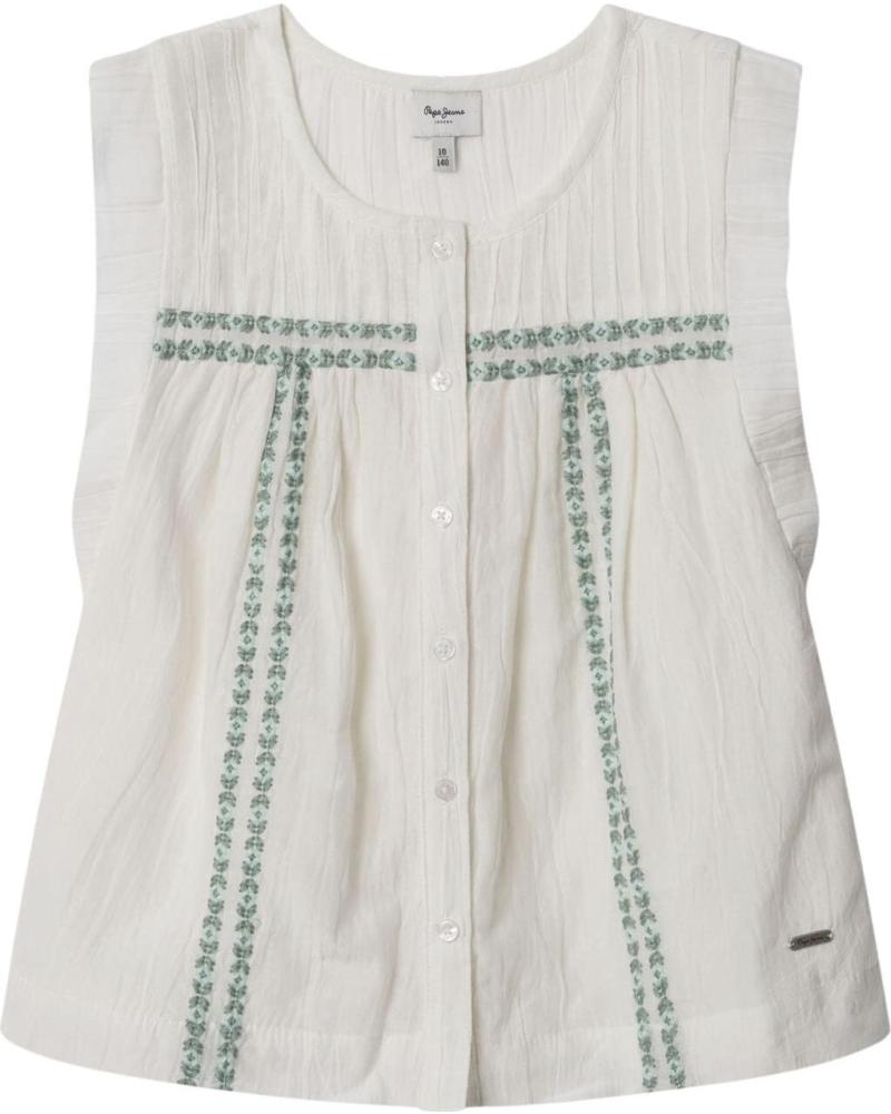 PEPE JEANS BLUSA NINA SIN MANGAS CON DETALLES BORDADOS BLANCO