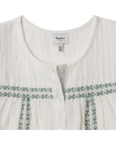 PEPE JEANS BLUSA NINA SIN MANGAS CON DETALLES BORDADOS BLANCO