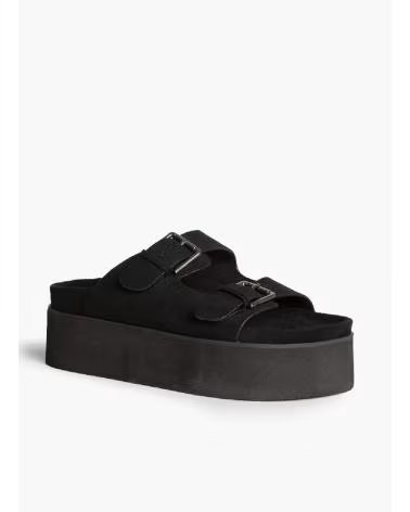 KESLEM PLATFORM SANDALS WITH DOUBLE BUCKLE M6380 NEGRO