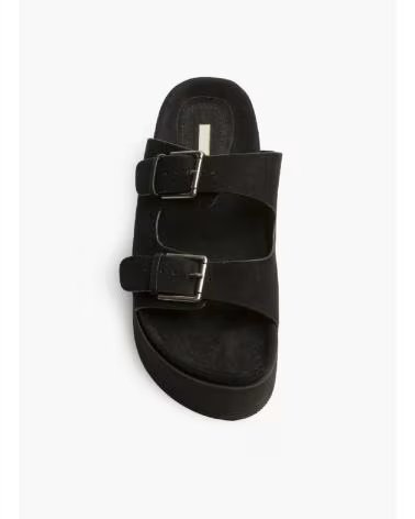 KESLEM PLATFORM SANDALS WITH DOUBLE BUCKLE M6380 NEGRO