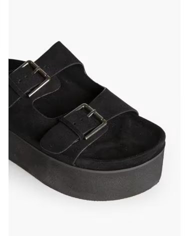 KESLEM PLATFORM SANDALS WITH DOUBLE BUCKLE M6380 NEGRO