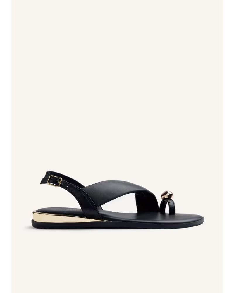 GIOSEPPO STONY FLACHE SANDALEN MIT METALLISCHEM DETAIL 79072-P NEGRO