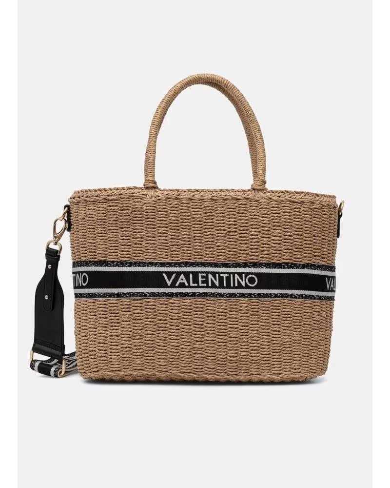 VALENTINO BAGS TOTE BAG WITH LOGO AND HANDLES BEIGE