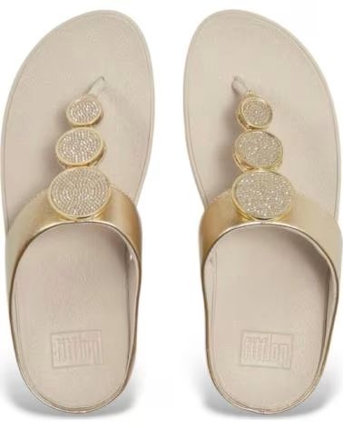 FITFLOP SANDALIAS MUJER MODELO HALO BEAD CIRCLE COLOR ORO PLATINO
