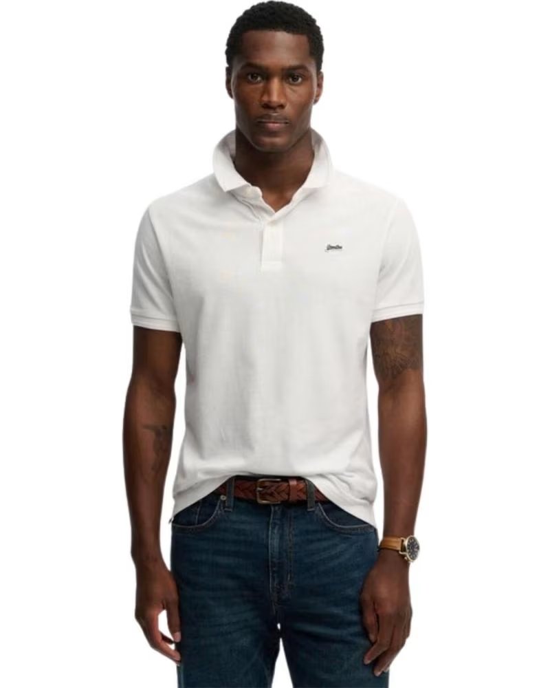 SUPERDRY POLO DE MANGA CORTA CLASSIC PIQUE EN PARA HOMBRE BLANCO