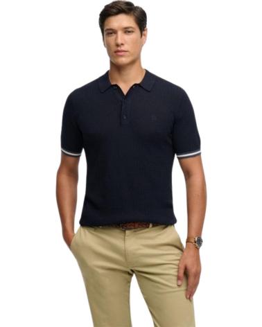 SUPERDRY POLO DE MANGA CORTA CON RIBETE EN CONTRASTE AZUL