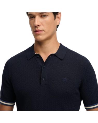 SUPERDRY POLO DE MANGA CORTA CON RIBETE EN CONTRASTE AZUL