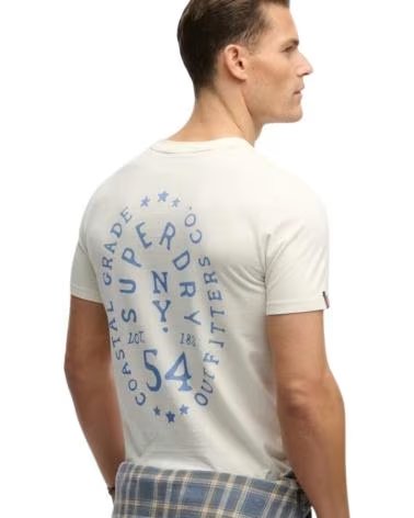 SUPERDRY KURZARM-T-SHIRT MIT NY 54 GRAFIK BLANCO