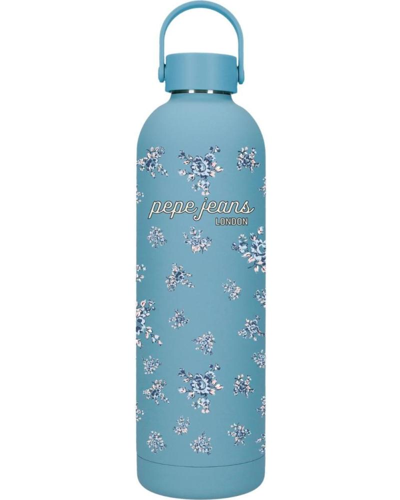 PEPE JEANS BOTELLA TÉRMICA CON ASA DE TRANSPORTE AZUL