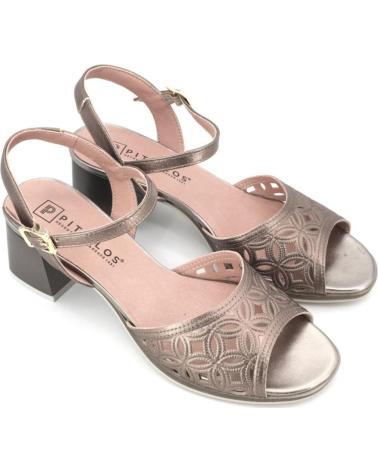 PITILLOS SANDALIA PITILLOS 14885 CON TACÓN Y DETALLE CALADO NARANJA