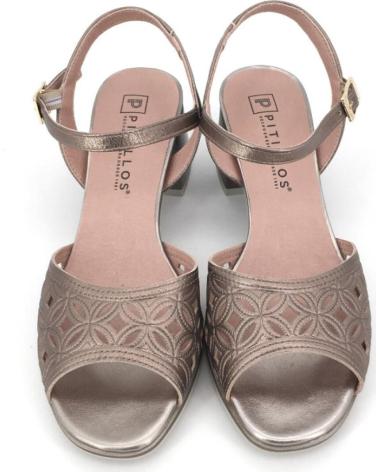 PITILLOS SANDALIA PITILLOS 14885 CON TACÓN Y DETALLE CALADO NARANJA