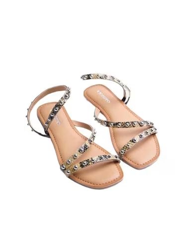 GIOSEPPO SANDALIAS PLANAS SUBUKIA CON TACHUELAS 79123-P VAINILLA