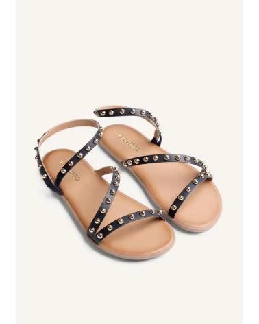SANDALIAS PLANAS GIOSEPPO TANDAG 79114 CON TACHUELAS NEGRO