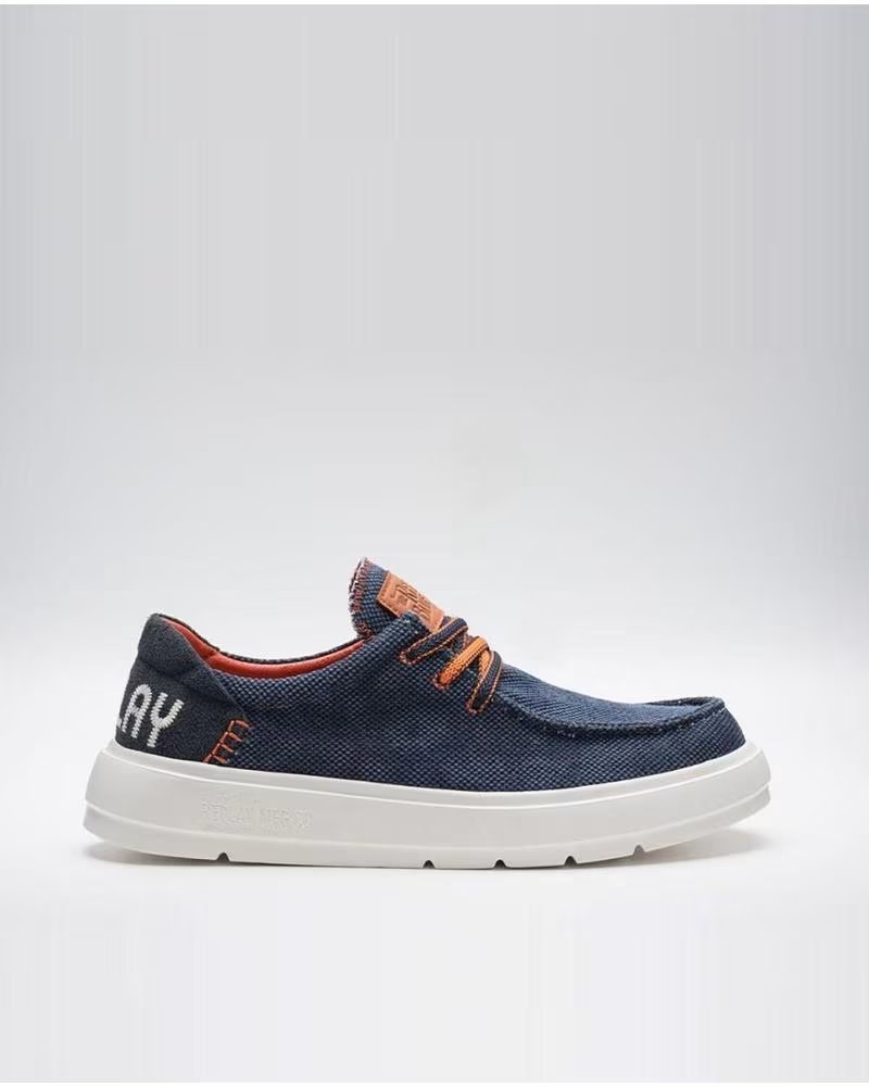REPLAY BOAT SHOES GMZ8G WITH LOGO ON THE HEEL AZUL MARINO