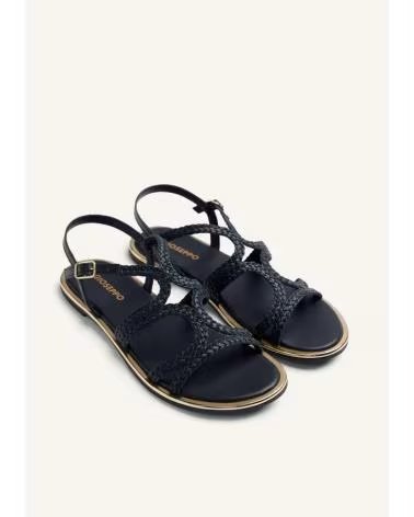 SANDALIAS PLANAS GIOSEPPO NEKUBU 79213 CON TIRAS TRENZADAS NEGRO
