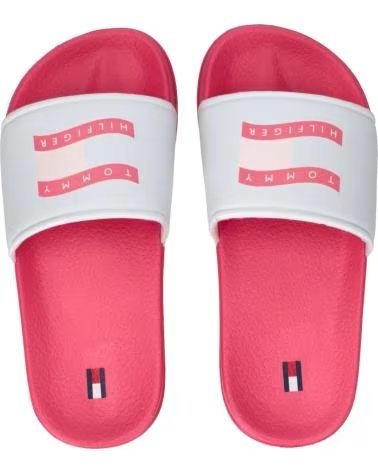 TOMMY HILFIGER ZAPATILLAS SCARPA VELCR EN ROJO PARA NINAS BLANCO-FUCSIA