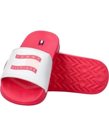 TOMMY HILFIGER ZAPATILLAS SCARPA VELCR EN ROJO PARA NINAS BLANCO-FUCSIA
