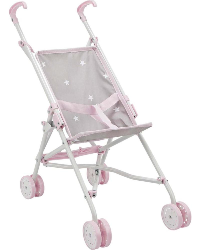 MUECAS ARIAS CARRITO DE PASEO PARA MUÑECAS PLEGABLE ESTILO SILLA ROSA