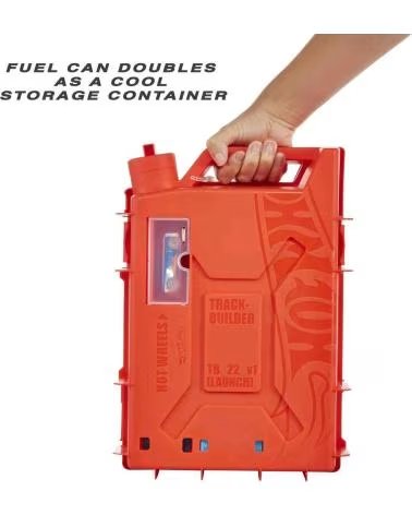 MATTEL GAMES HOT WHEELS STUNT FUEL CAN RENNSTRECKEN-SET MIT STARTER UND LOOPING ROJO