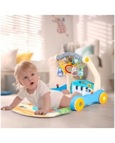TOY PLANET TOY PLANET 2-IN-1 AKTIVITÄTSZENTRUM MIT LAUFLERNWAGEN UND MUSIK-KLAVIER MULTICOLOR