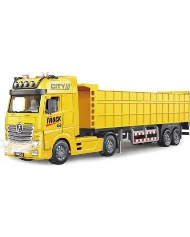 TOY PLANET TOY TRUCK WITH TIPPER TRAILER AMARILLO