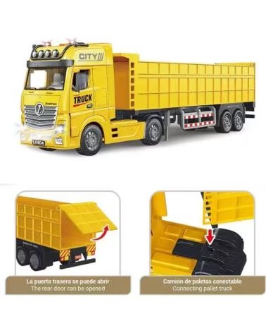 TOY PLANET TOY TRUCK WITH TIPPER TRAILER AMARILLO