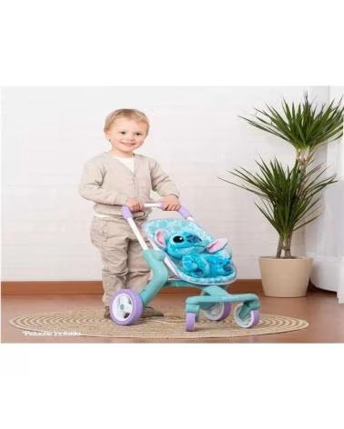 SMOBY COCHECITO DE PASEO PARA MUÑECAS SMOBY CON PELUCHE STITCH AZUL