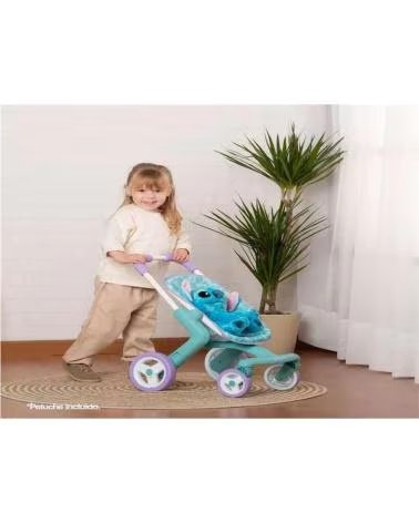 SMOBY COCHECITO DE PASEO PARA MUÑECAS SMOBY CON PELUCHE STITCH AZUL