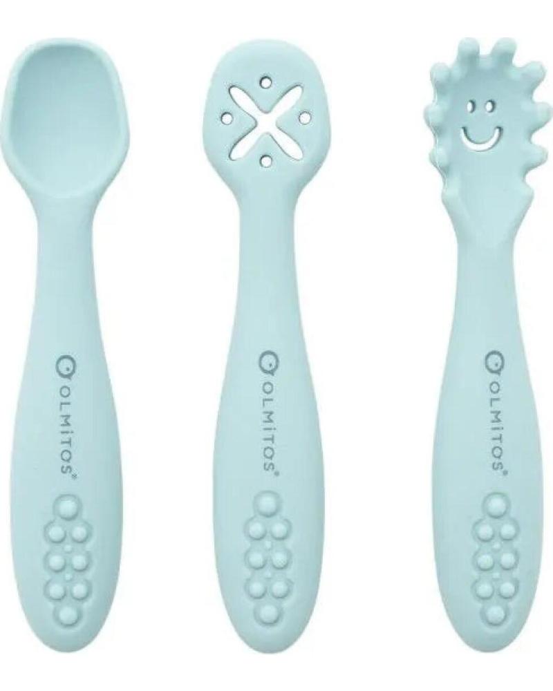 OLMITOS SET DE CUBIERTOS DE APRENDIZAJE EN SILICONA VERDE