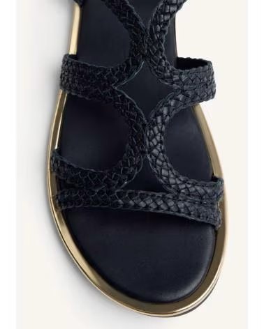 SANDALIAS PLANAS GIOSEPPO NEKUBU 79213 CON TIRAS TRENZADAS NEGRO