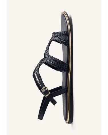 SANDALIAS PLANAS GIOSEPPO NEKUBU 79213 CON TIRAS TRENZADAS NEGRO