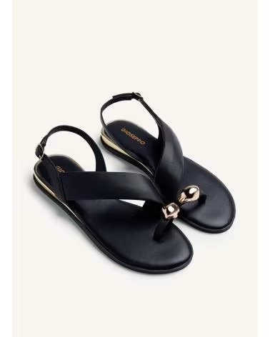 GIOSEPPO STONY FLACHE SANDALEN MIT METALLISCHEM DETAIL 79072-P NEGRO