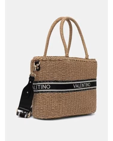 VALENTINO BAGS TOTE BAG WITH LOGO AND HANDLES BEIGE