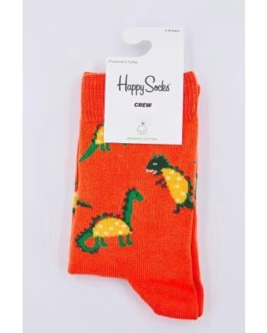 Botas de Niño  CALCETINES HAPPY SOCKS KTAS01 ESTAMPADO DINOSAURIOS NARANJA