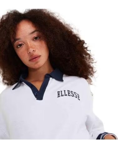 ELLESSE SWEATSHIRT DE MANGA COMPRIDA CROCETTA COM GOLA POLO MODELO 153308 BRANCO WHITE